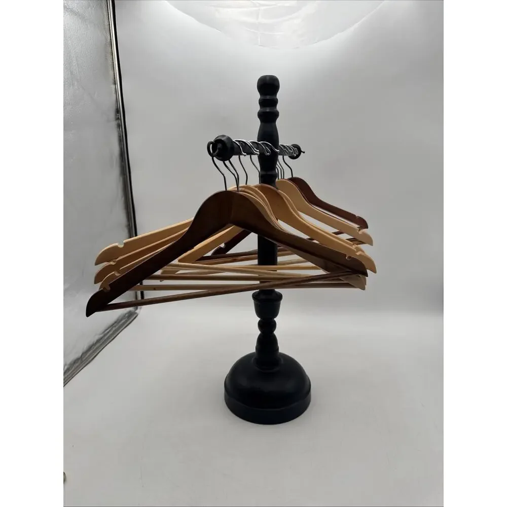 Lot Of 10 Beautiful Wood Hangers For Pants And Or Suits